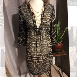 Club Z animal print Kaftan or beach Coverup